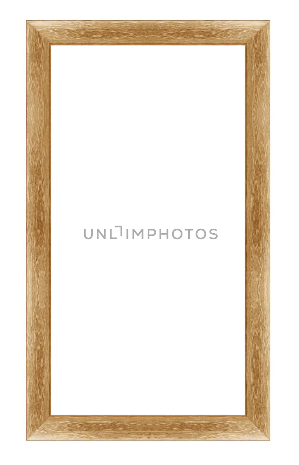 wooden photo frame isolated on white background (with clipping work path)