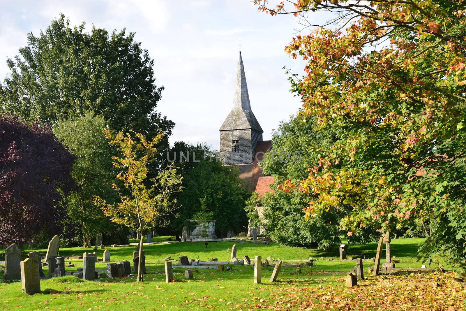 English Churchyard in Autumn