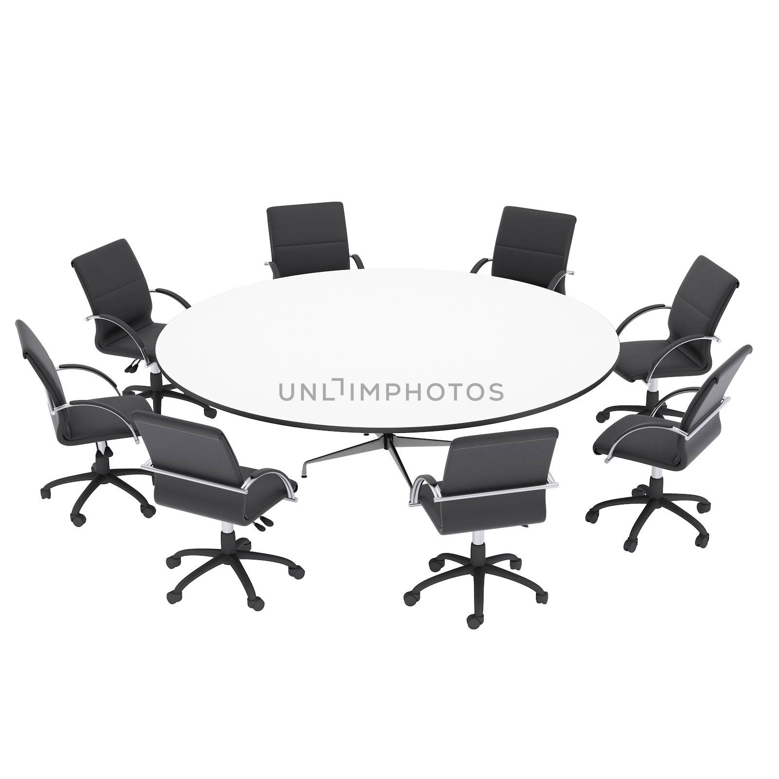 Office chairs and round table by cherezoff