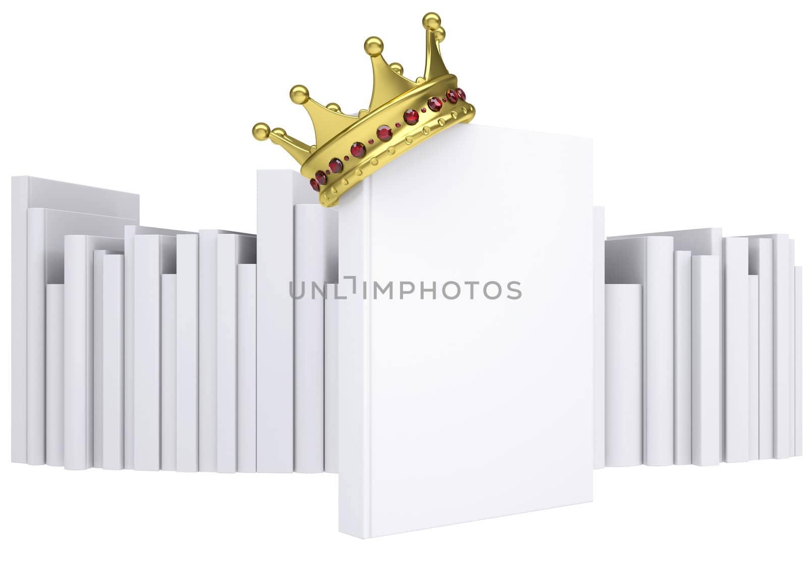 A white book and gold crown by cherezoff