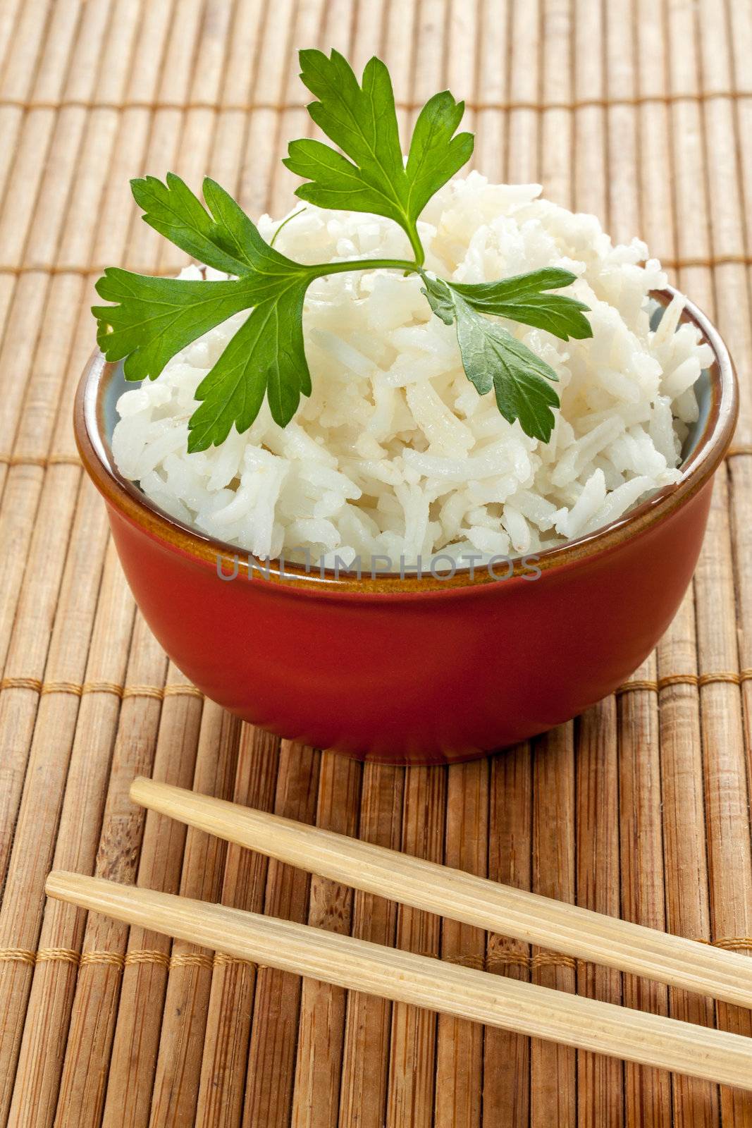 some white chinese rice on a bowl