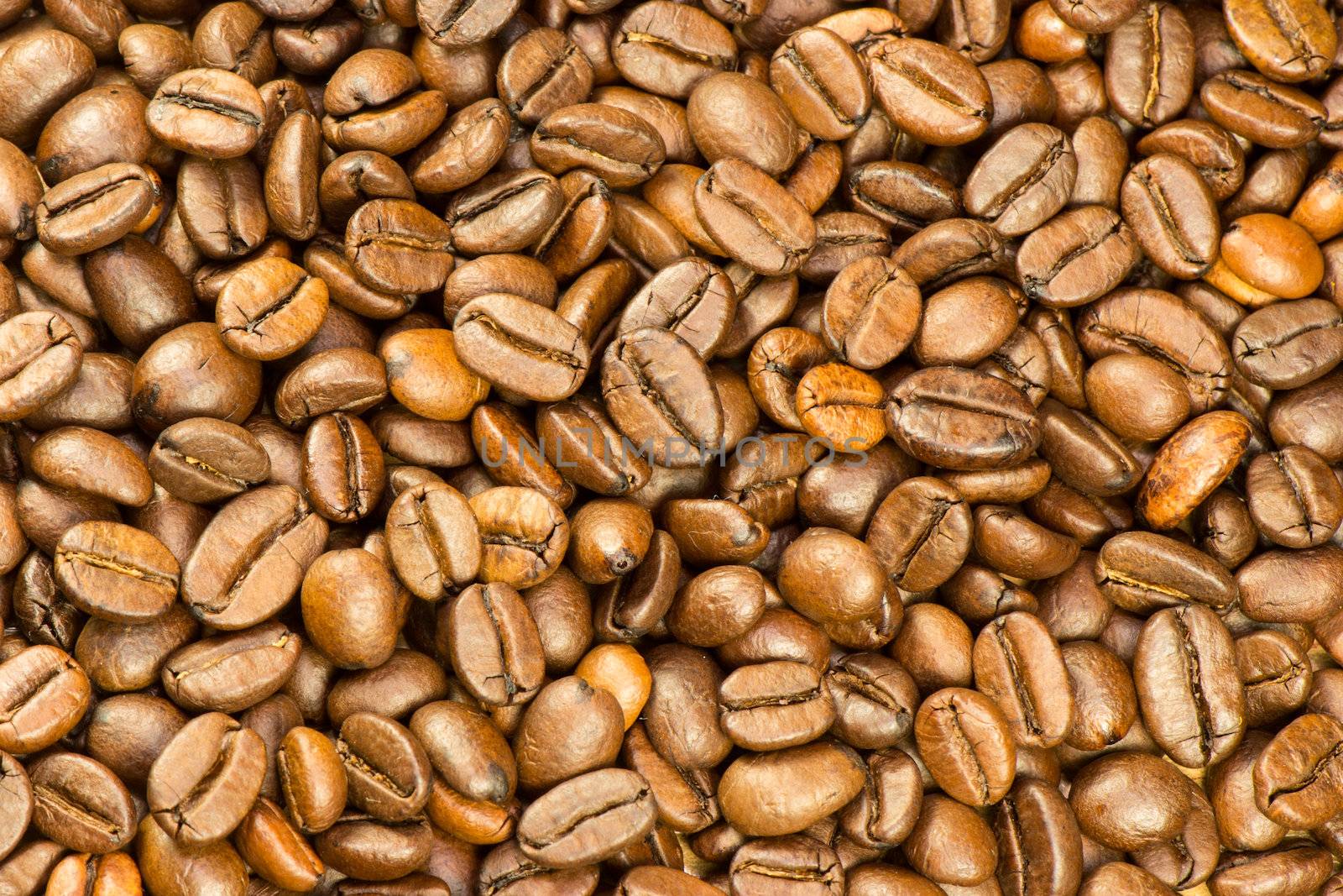 Fine selected roasted coffee beans background