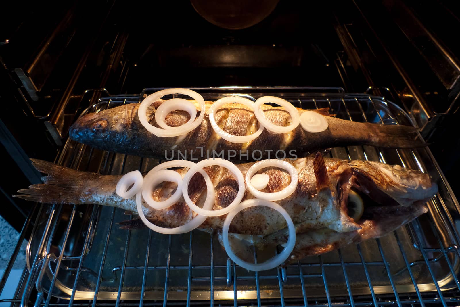 Photo of two grilled fishes ready to eating
