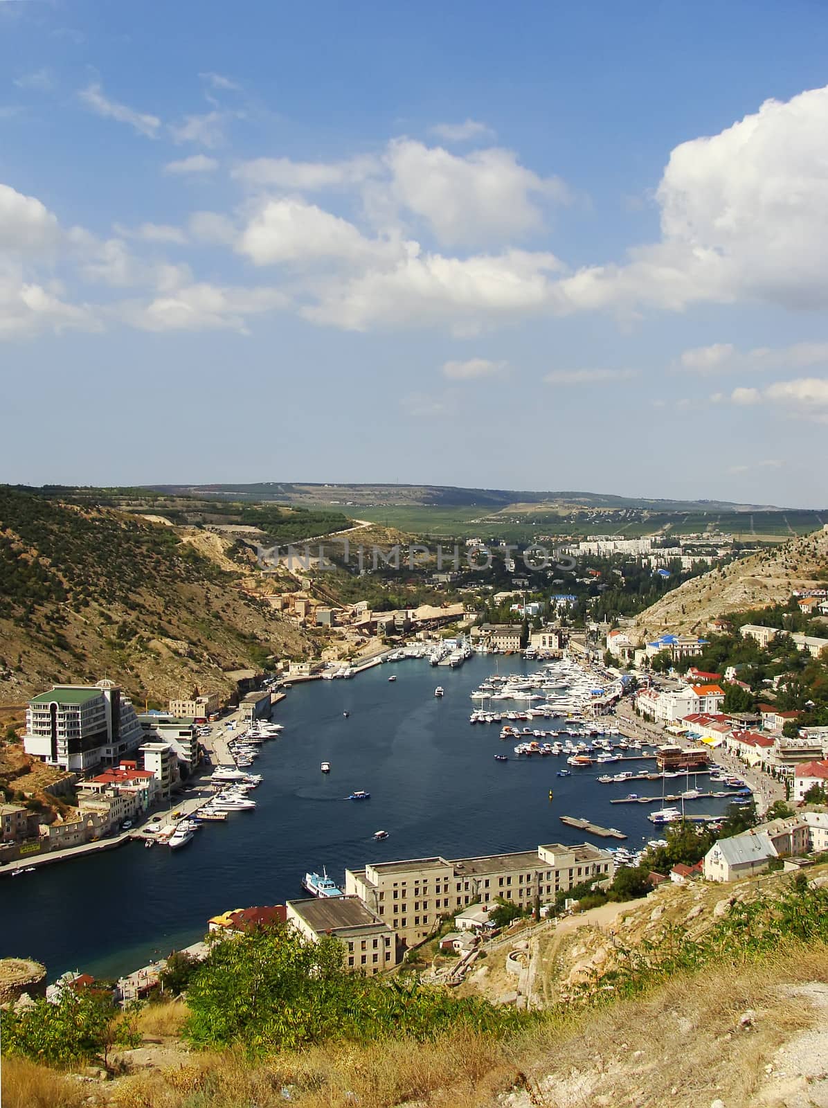 Balaklava town and Balaklava Bay, Crimea, Ukraine