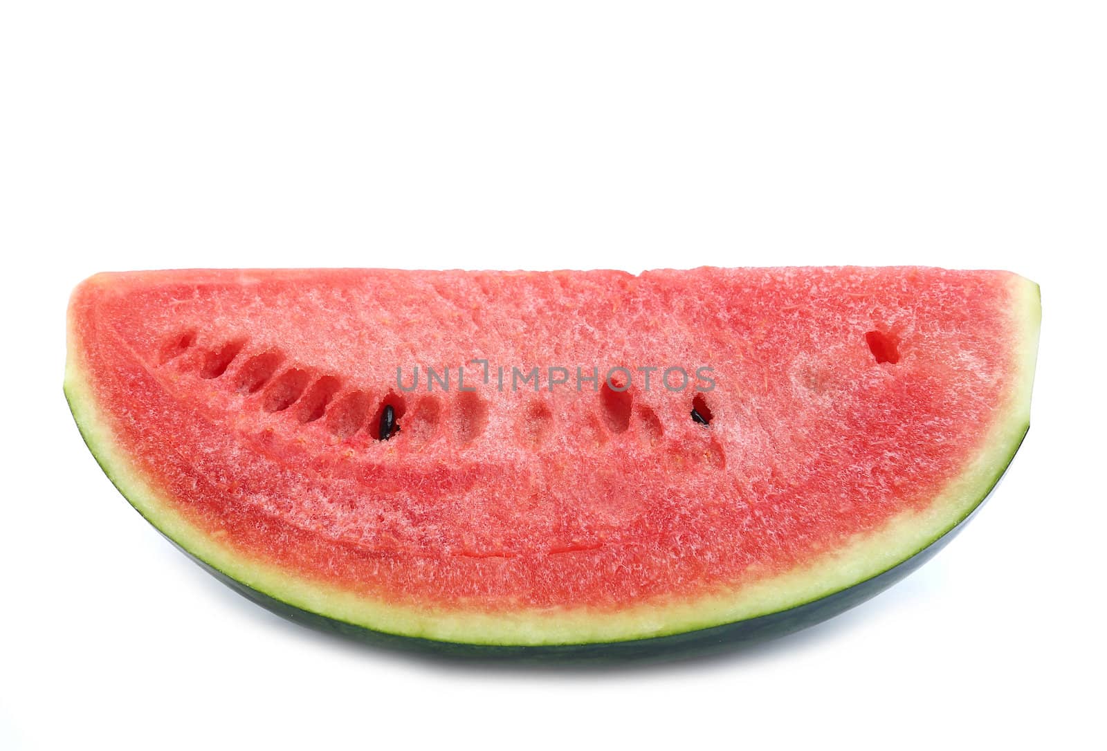 Close up cut watermelon isolated on white background