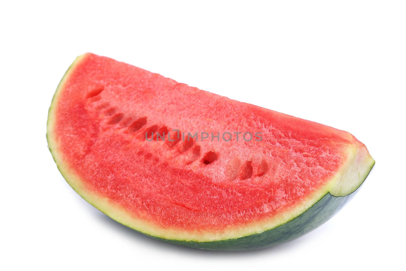 Close up cut watermelon isolated on white background