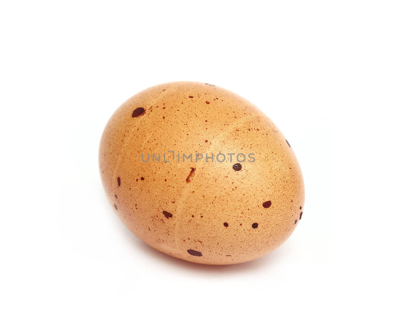 Egg with dirty skin isolated on white