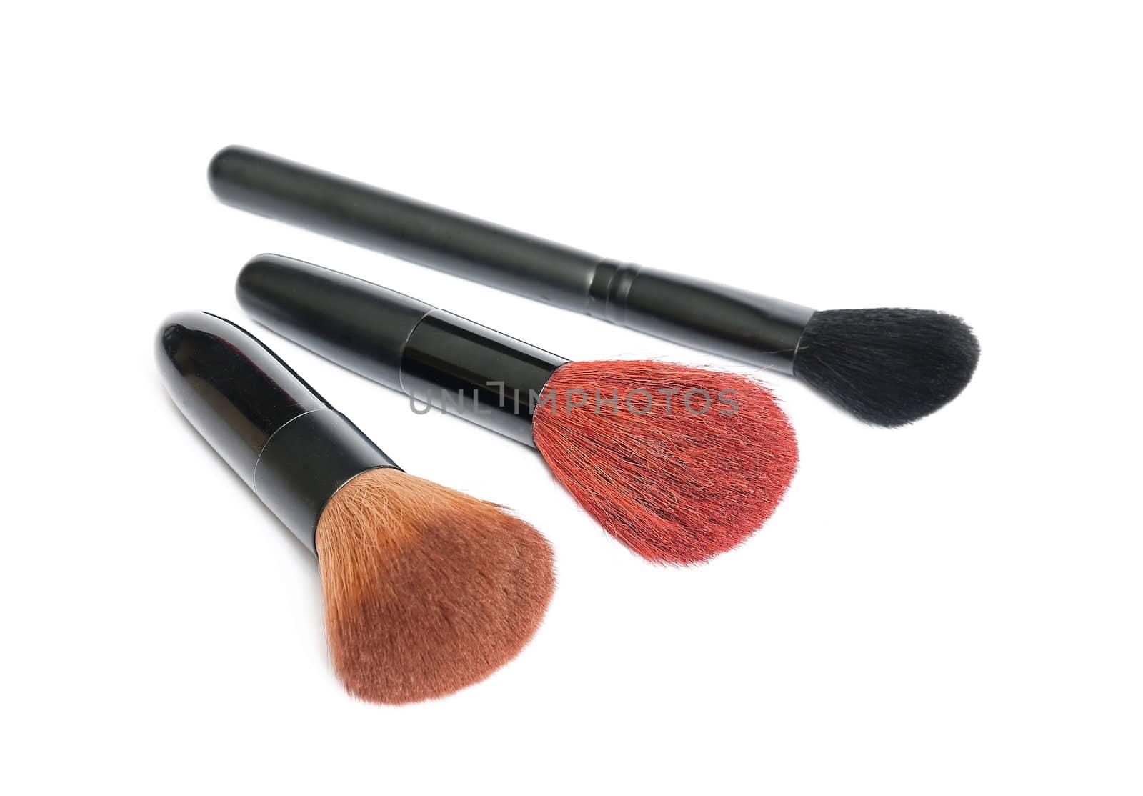 Set of make up brush isolated on white background 