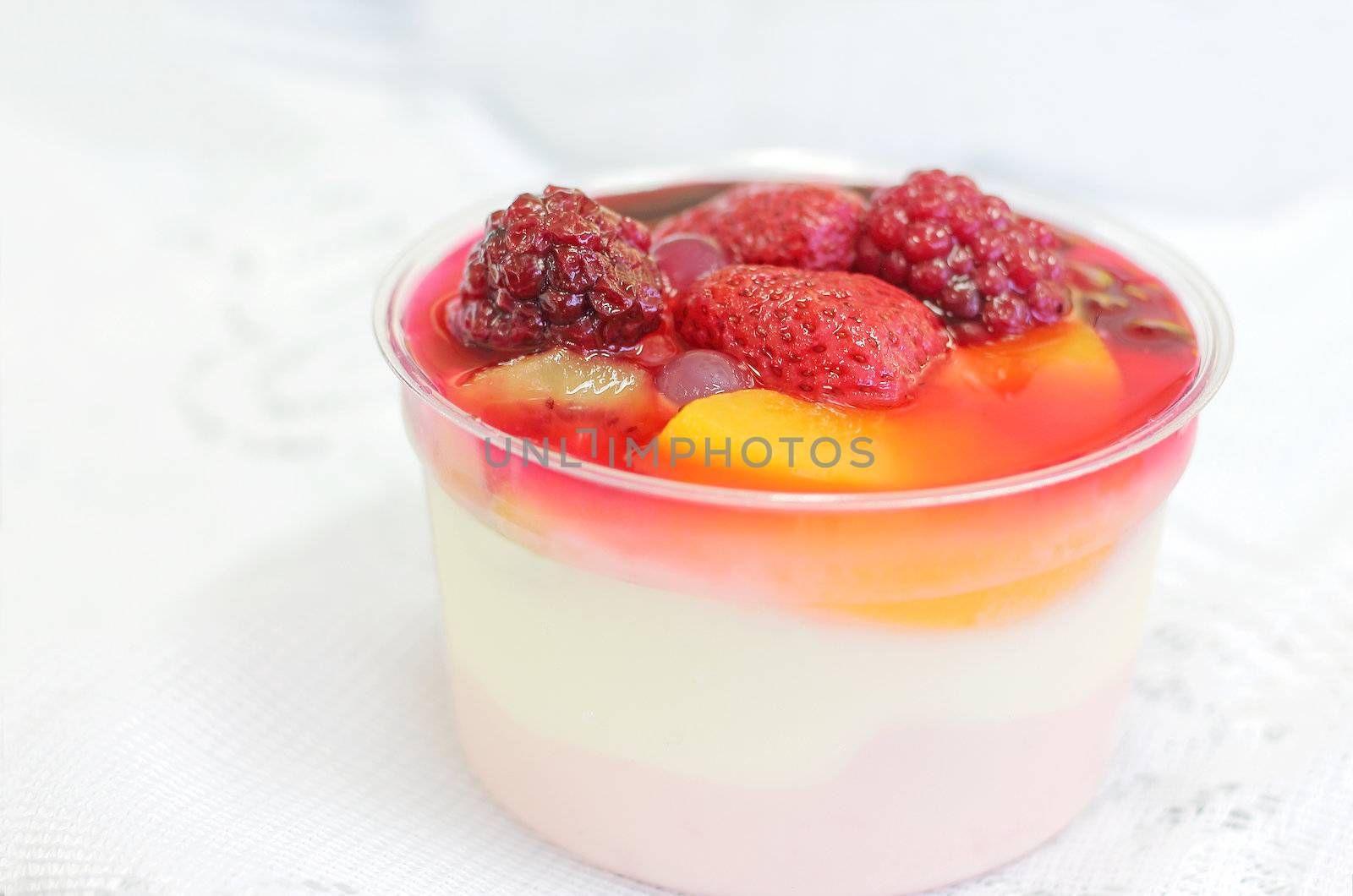 Yoghurt with fresh fruits by molly70photo