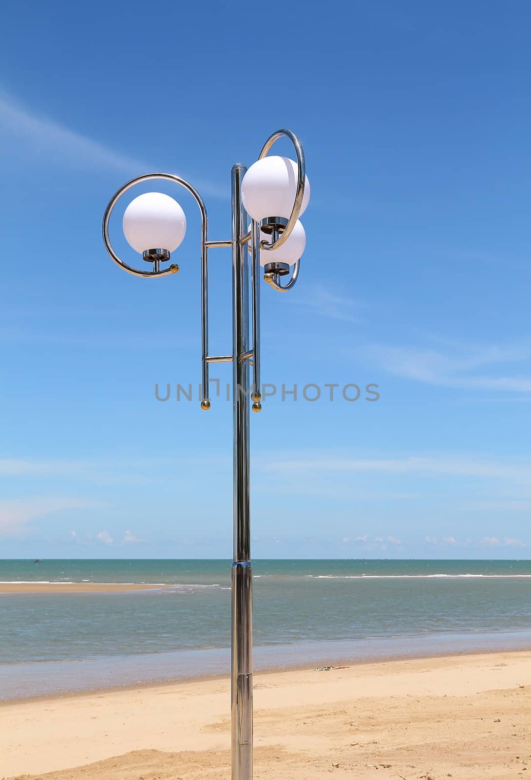Streetlamp with blue sky  by molly70photo