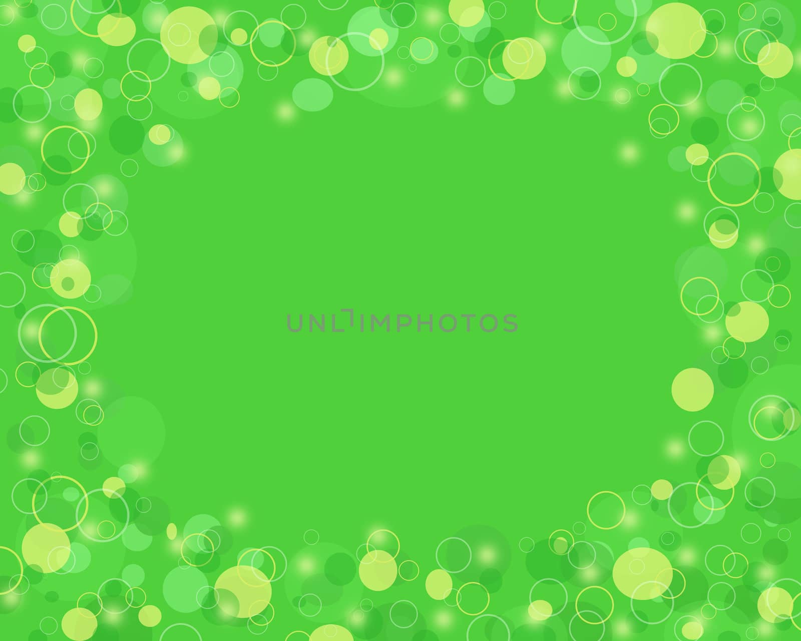 Abstract green and yellow circle background