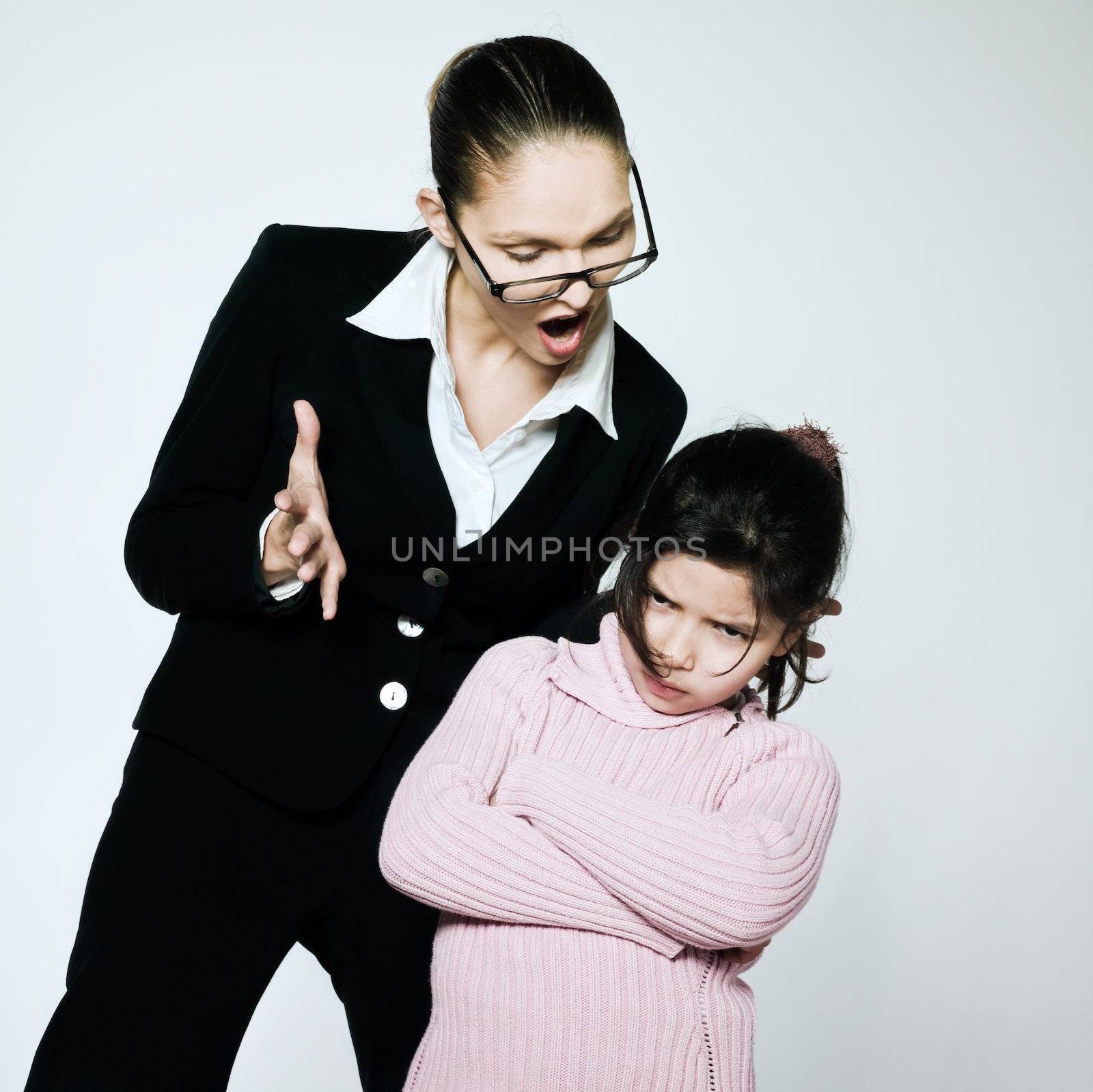 woman child conflict dipute problems by PIXSTILL