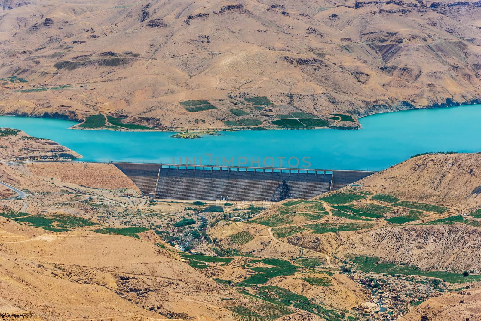 Wadi El Mujib Dam and Lake in Jordan middle east