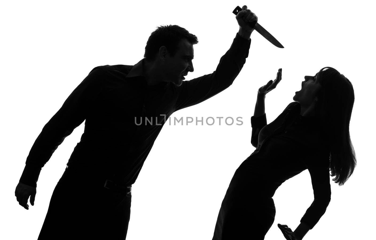 couple man killing woman  silhouette by PIXSTILL