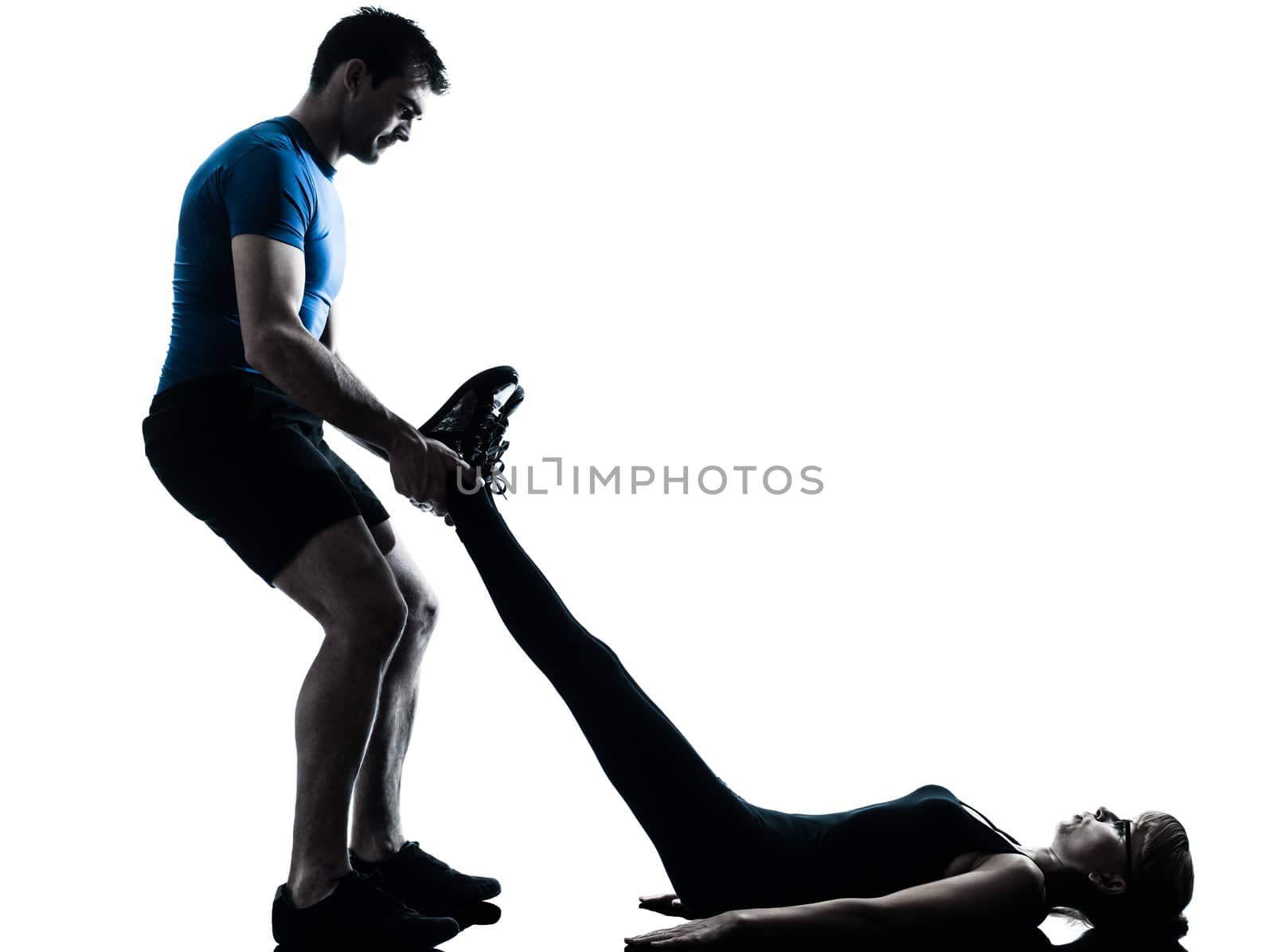 aerobics intstructor  with mature woman exercising by PIXSTILL