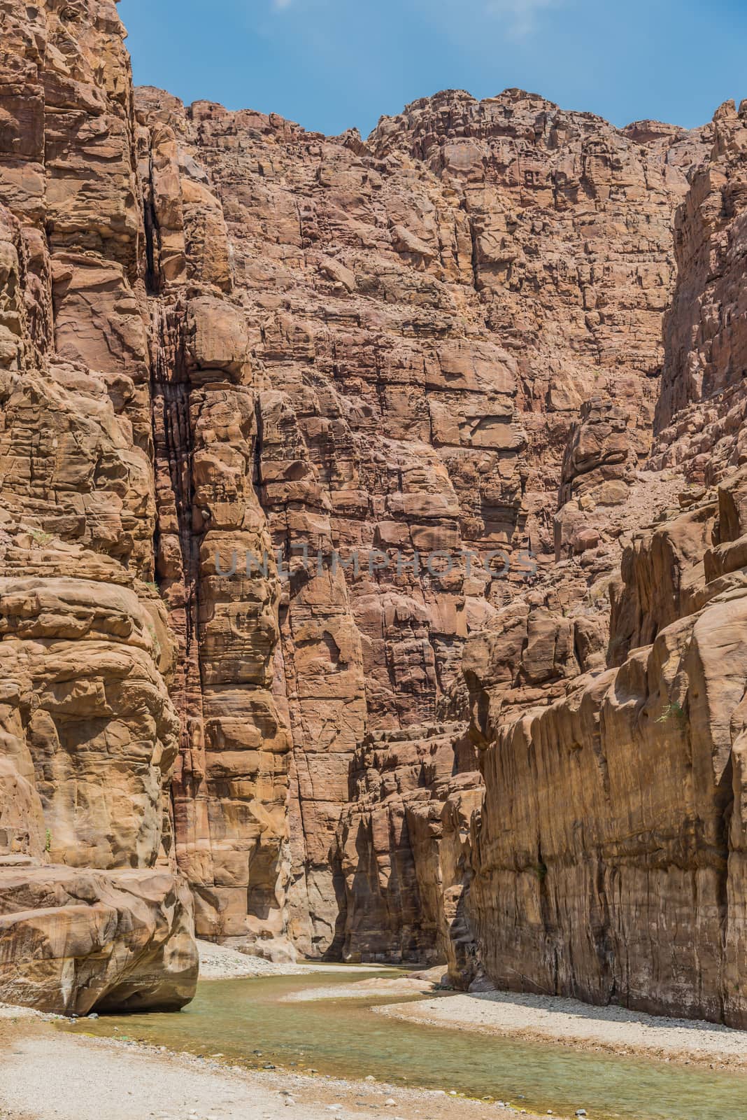 canyon wadi mujib in jordan middle east