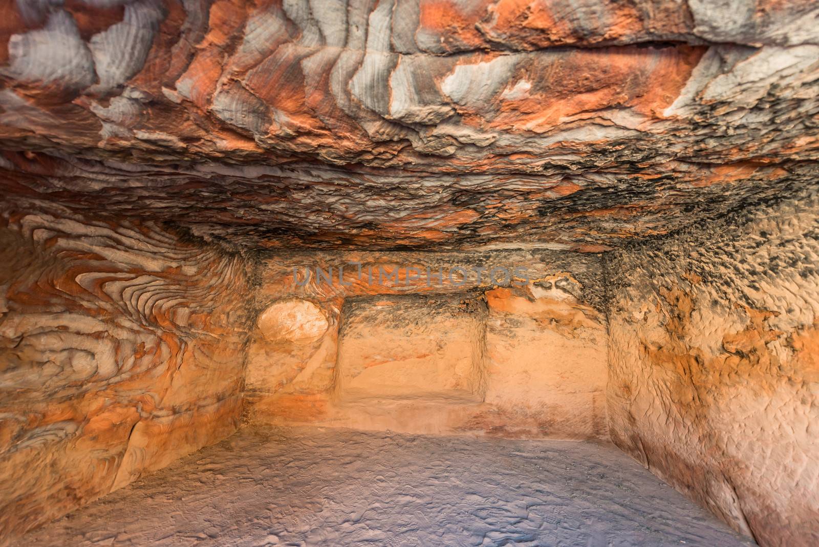 rocks caves in nabatean petra jordan middle east