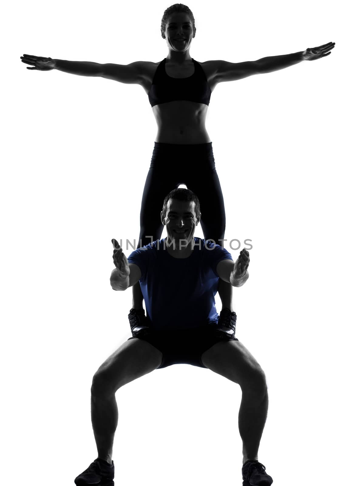 couple woman man exercising workout  by PIXSTILL