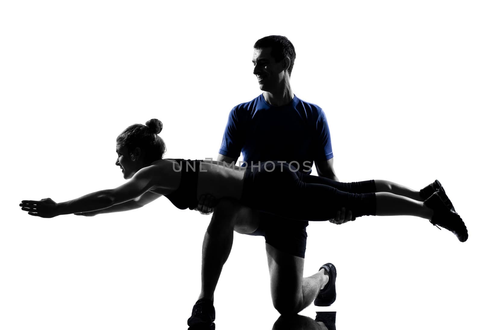 couple woman man exercising workout  by PIXSTILL