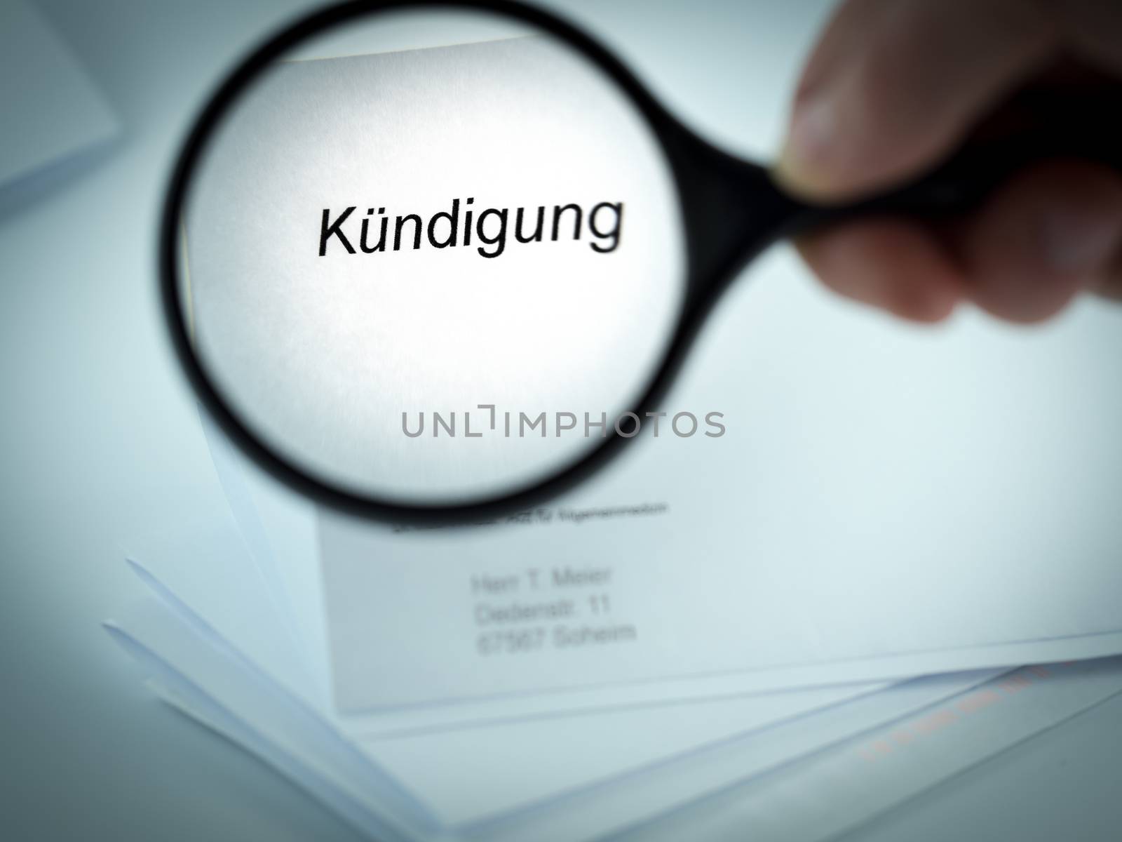 Cover letter with the word Kündigung in the letterhead
