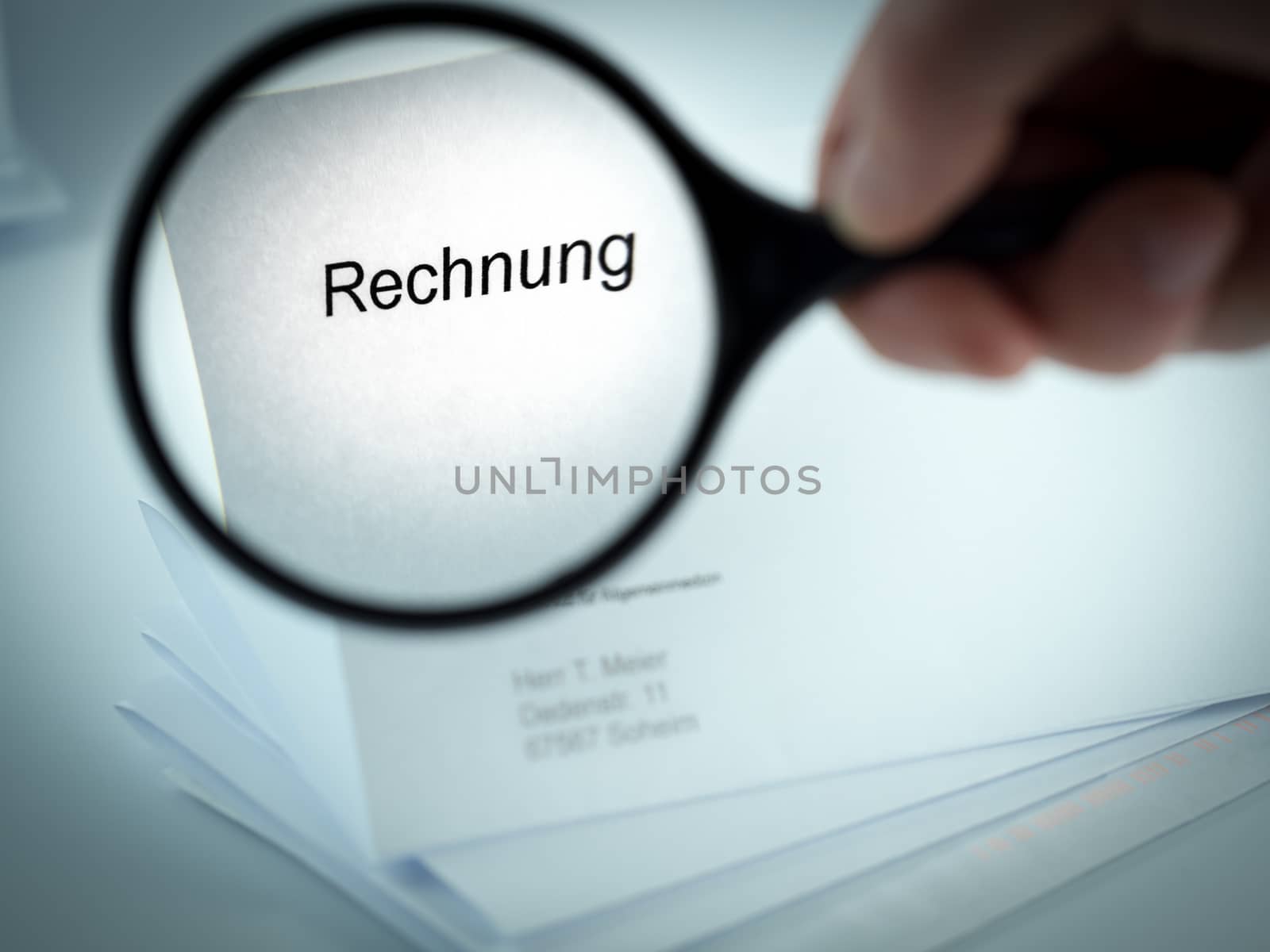 Cover letter with the word Rechnung in the letterhead
