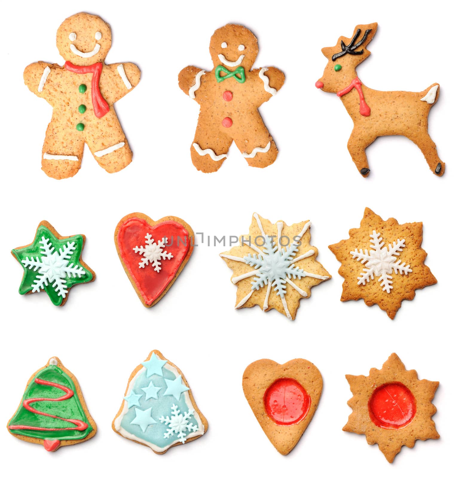 Christmas gingerbread cookies collection set by haveseen