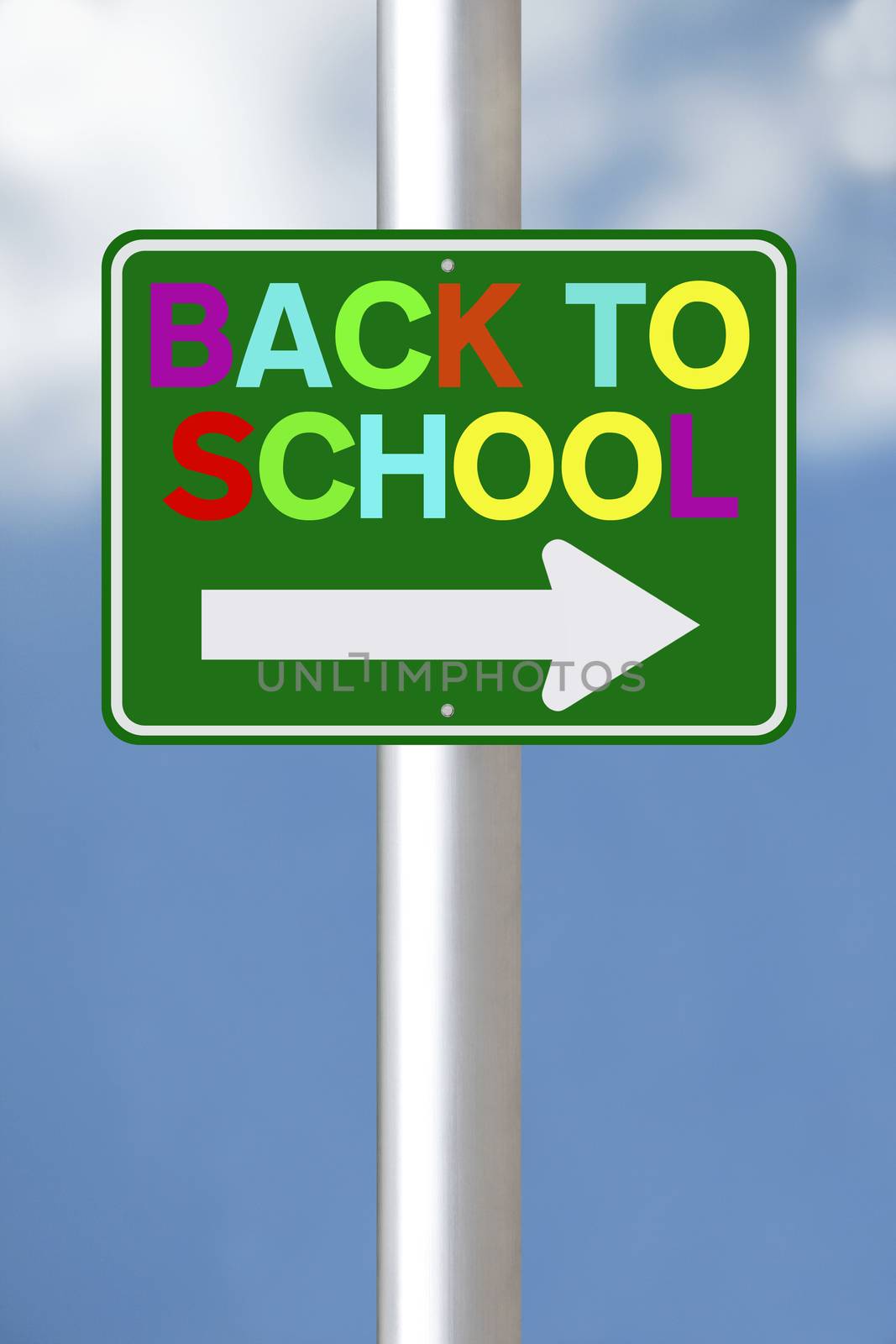 A modified one way sign indicating Back to School