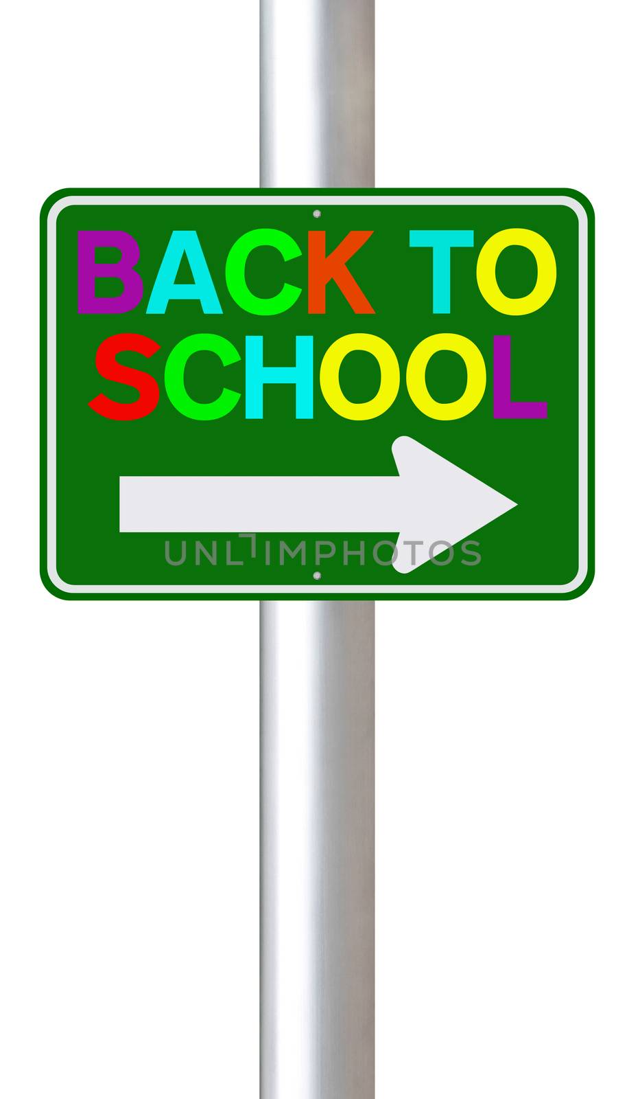 A modified one way sign indicating Back to School