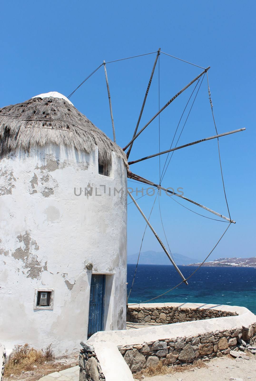 A windmill at Mykonos, greek island, Greece.