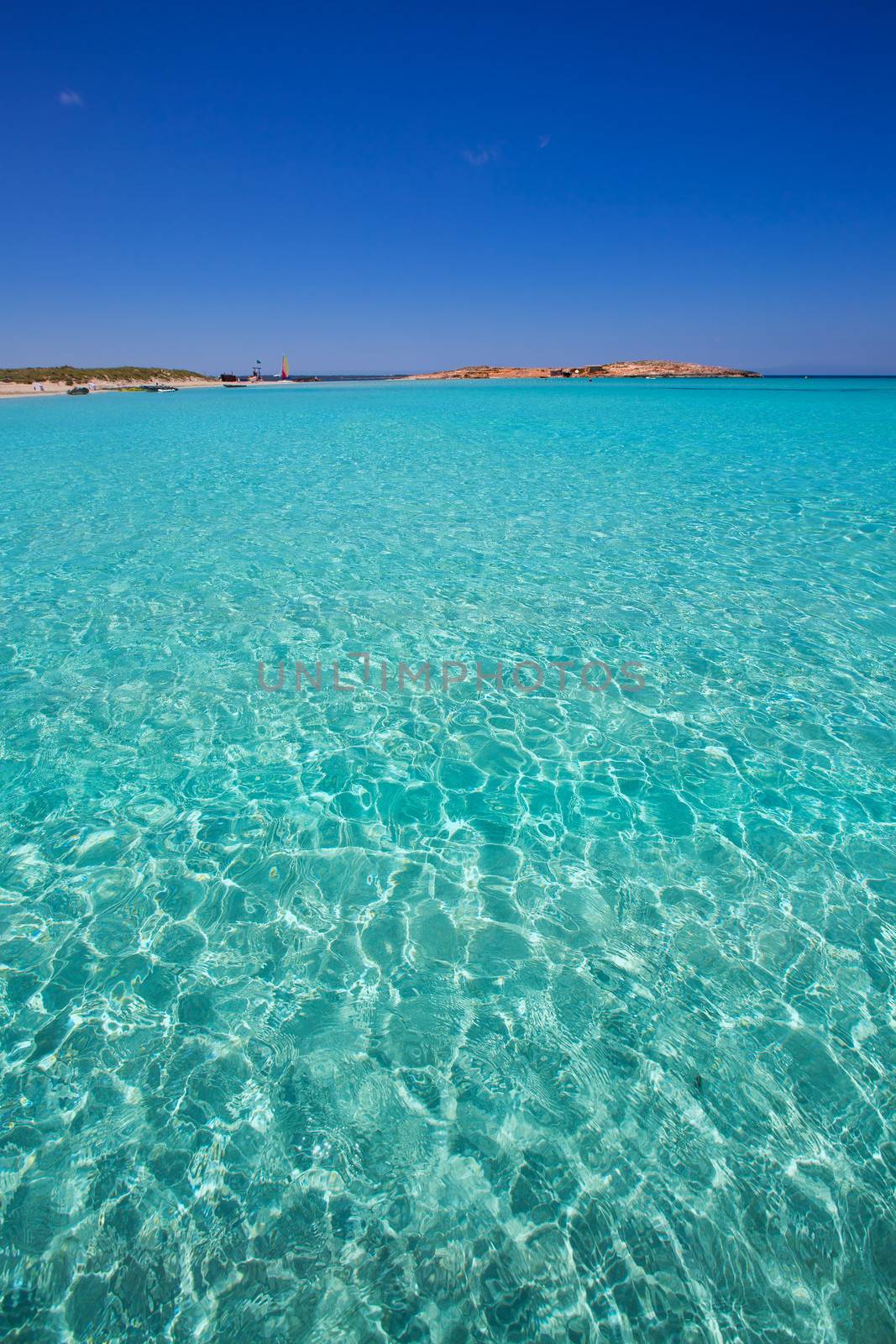 Illetes Illetas turquoise beach in Formentera Balearic Island