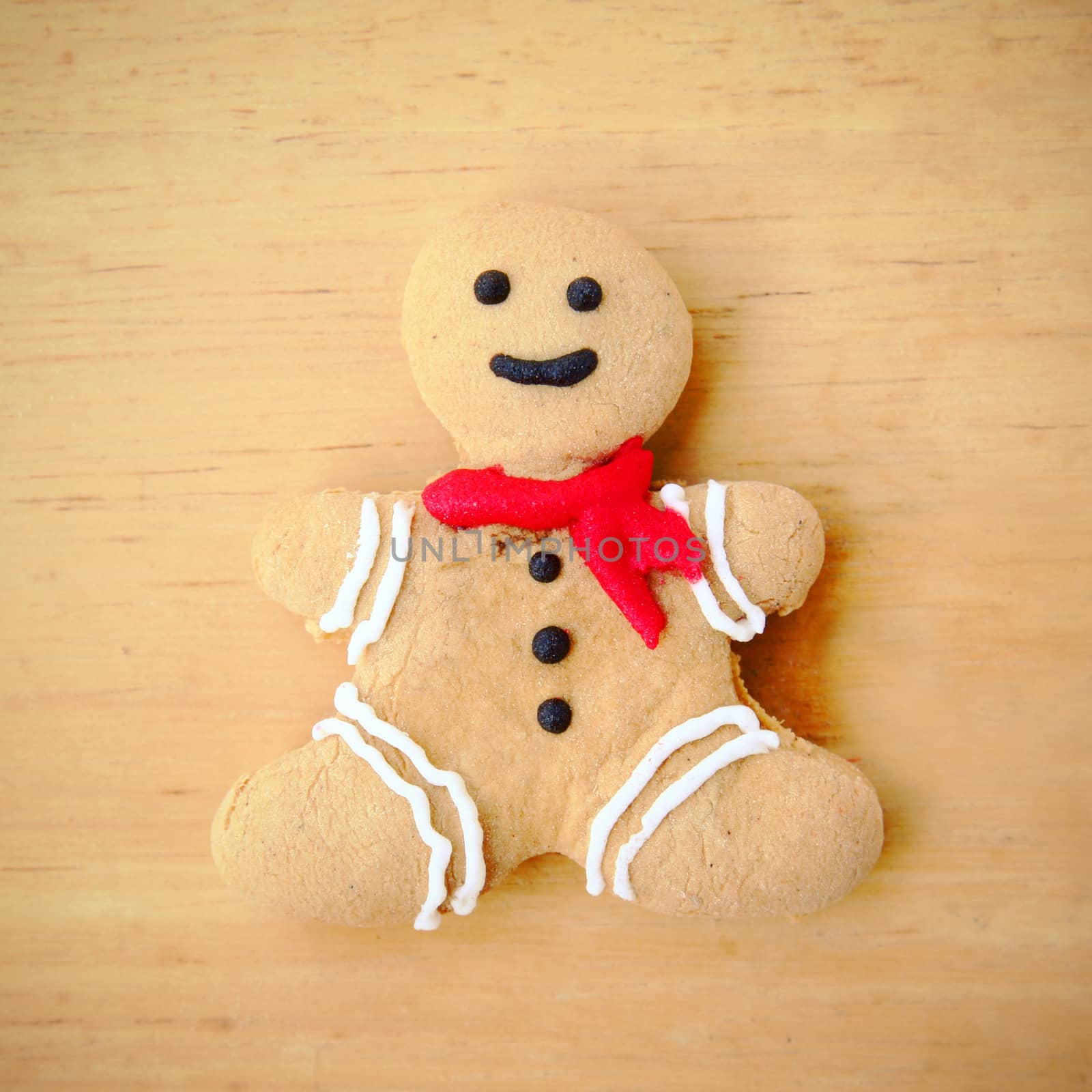 Gingerbread man with retro filter effect by nuchylee