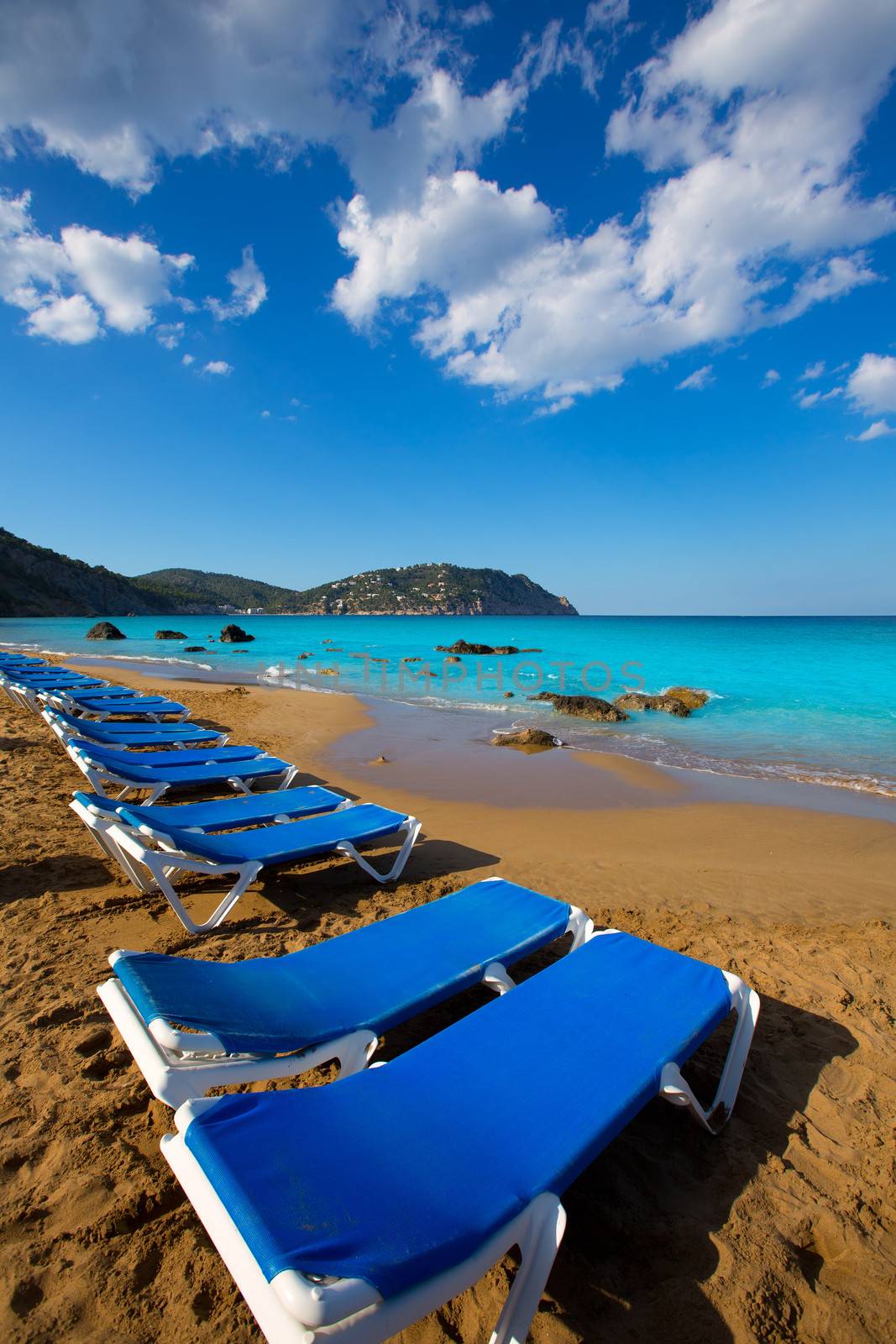 Ibiza Aigues Blanques Aguas Blancas Beach at Santa Eulalia Balearic Islands of spain