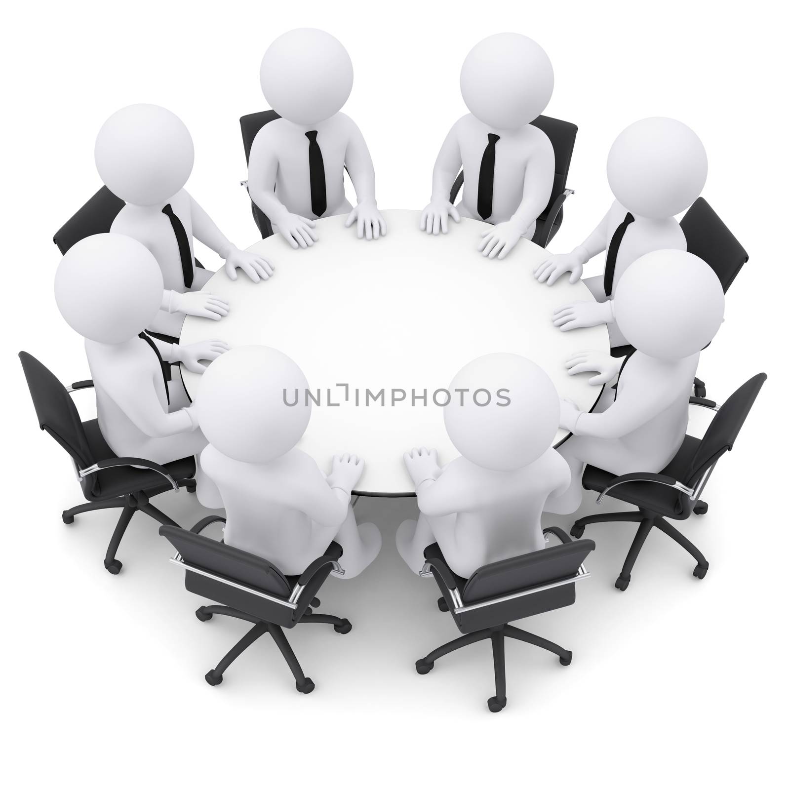 Businessman sitting at the round table by cherezoff