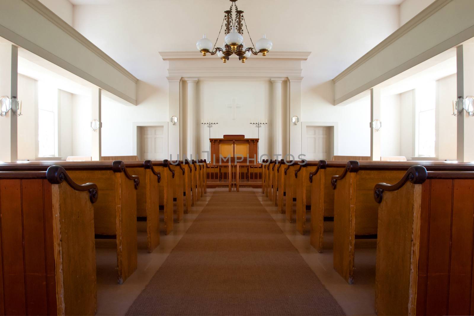 interior of an old simple country church