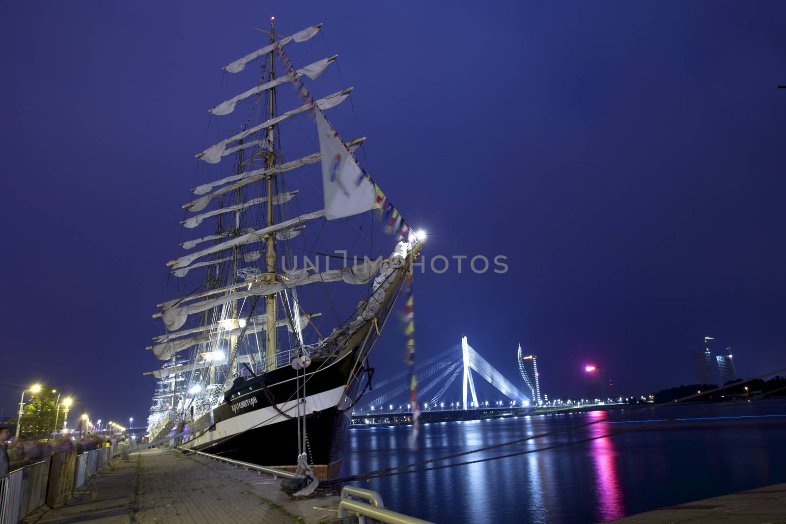 Illuminated The tall ships races ships in Riga by ints