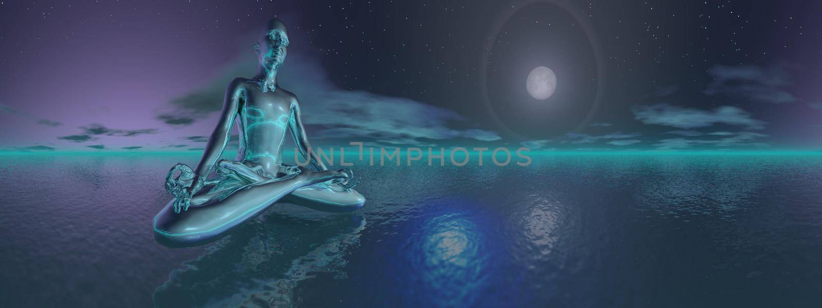 Night meditation - 3D render by Elenaphotos21