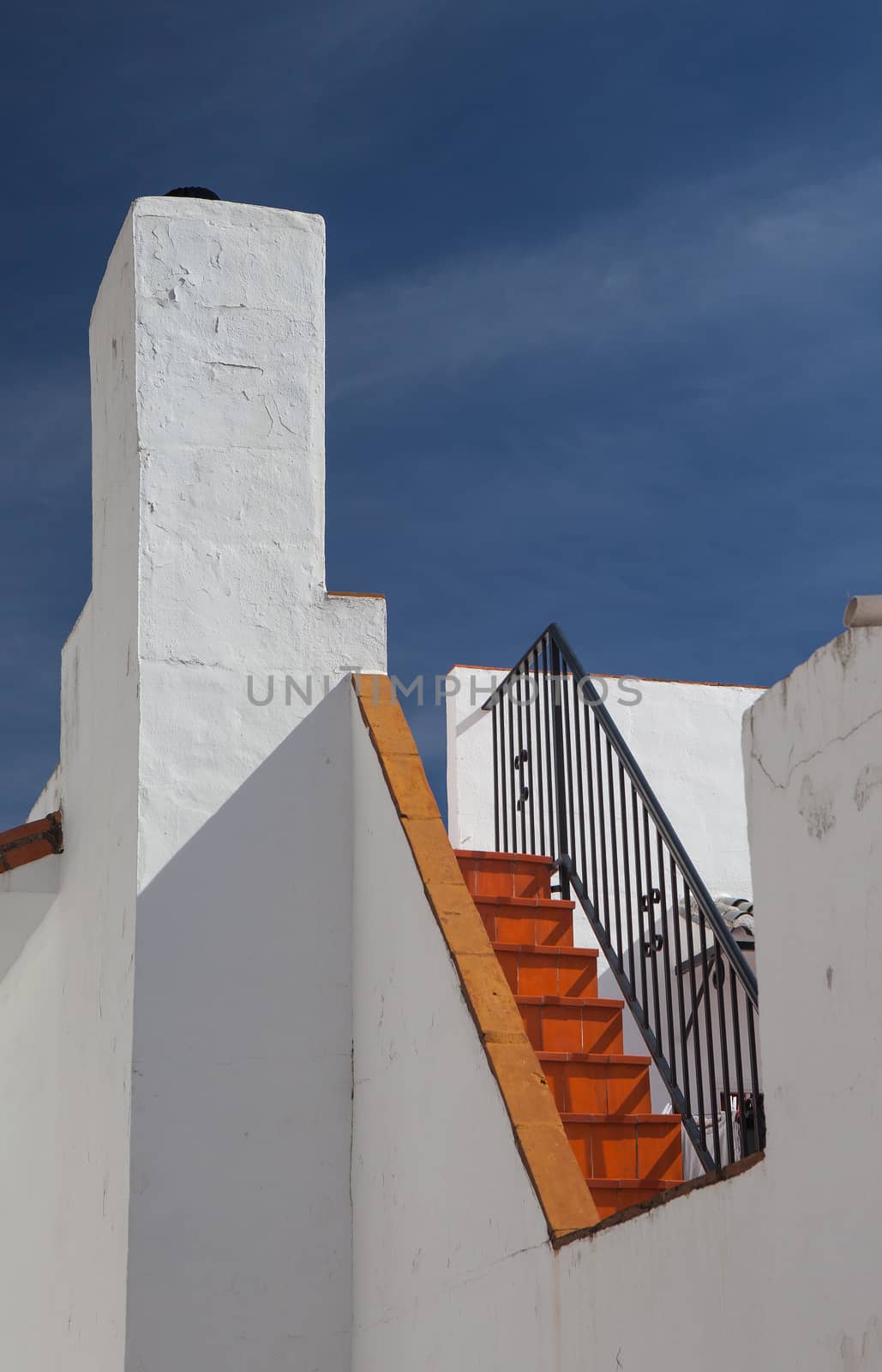 Detail of white house in Mijas on Costa del Sol in Spain
