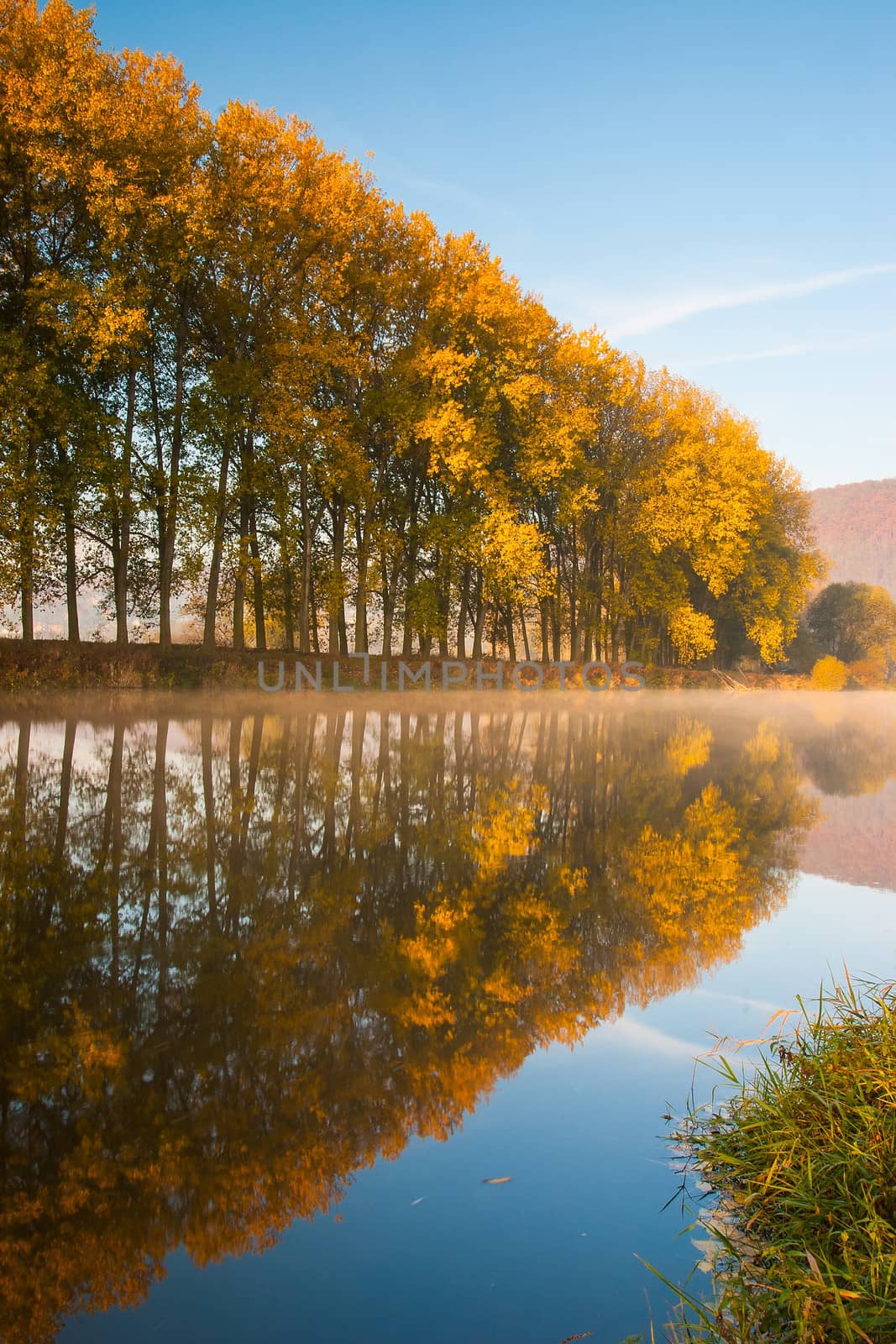 Autumn landscape near the Berounka river in Cernosice