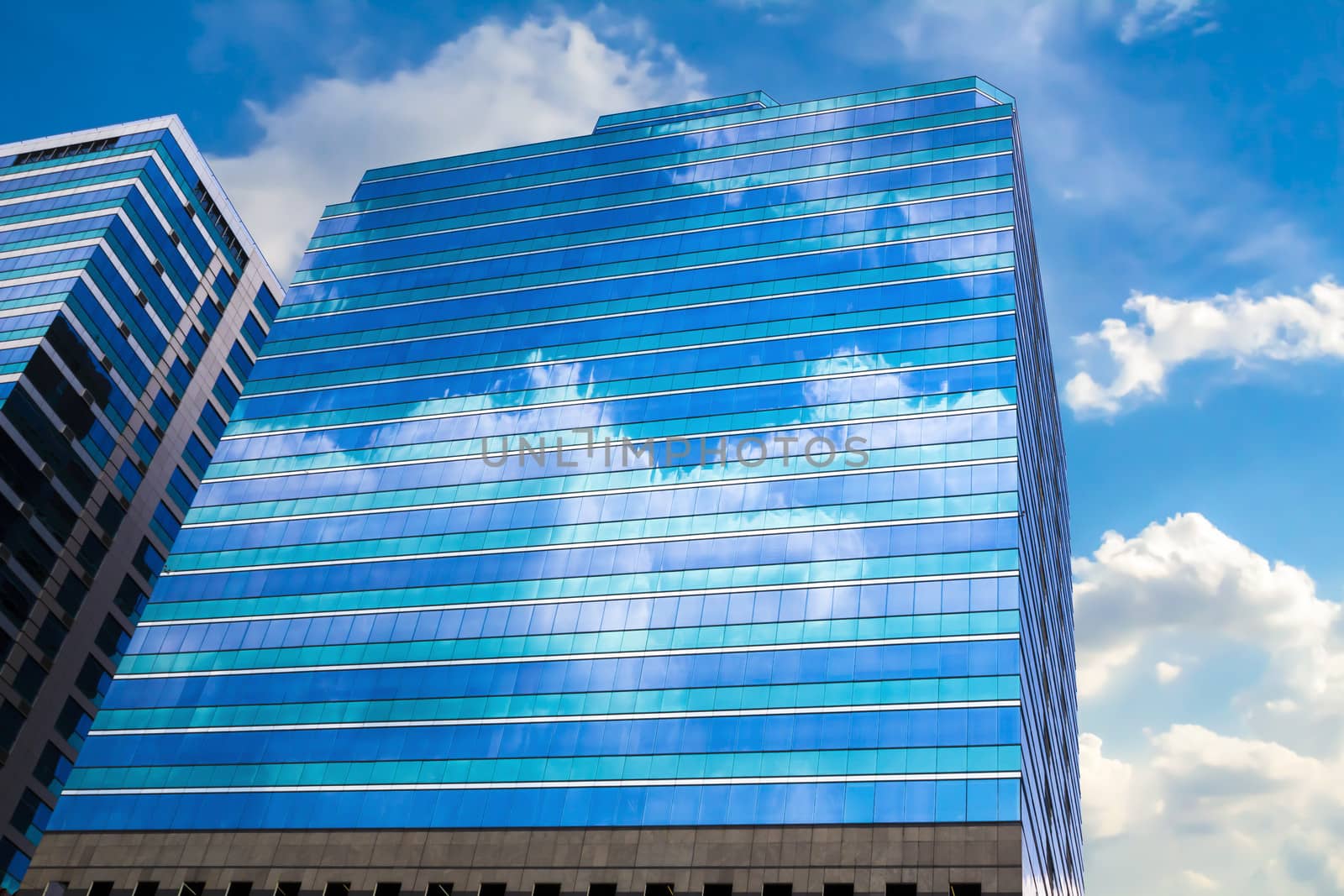 Office building with blue sky
