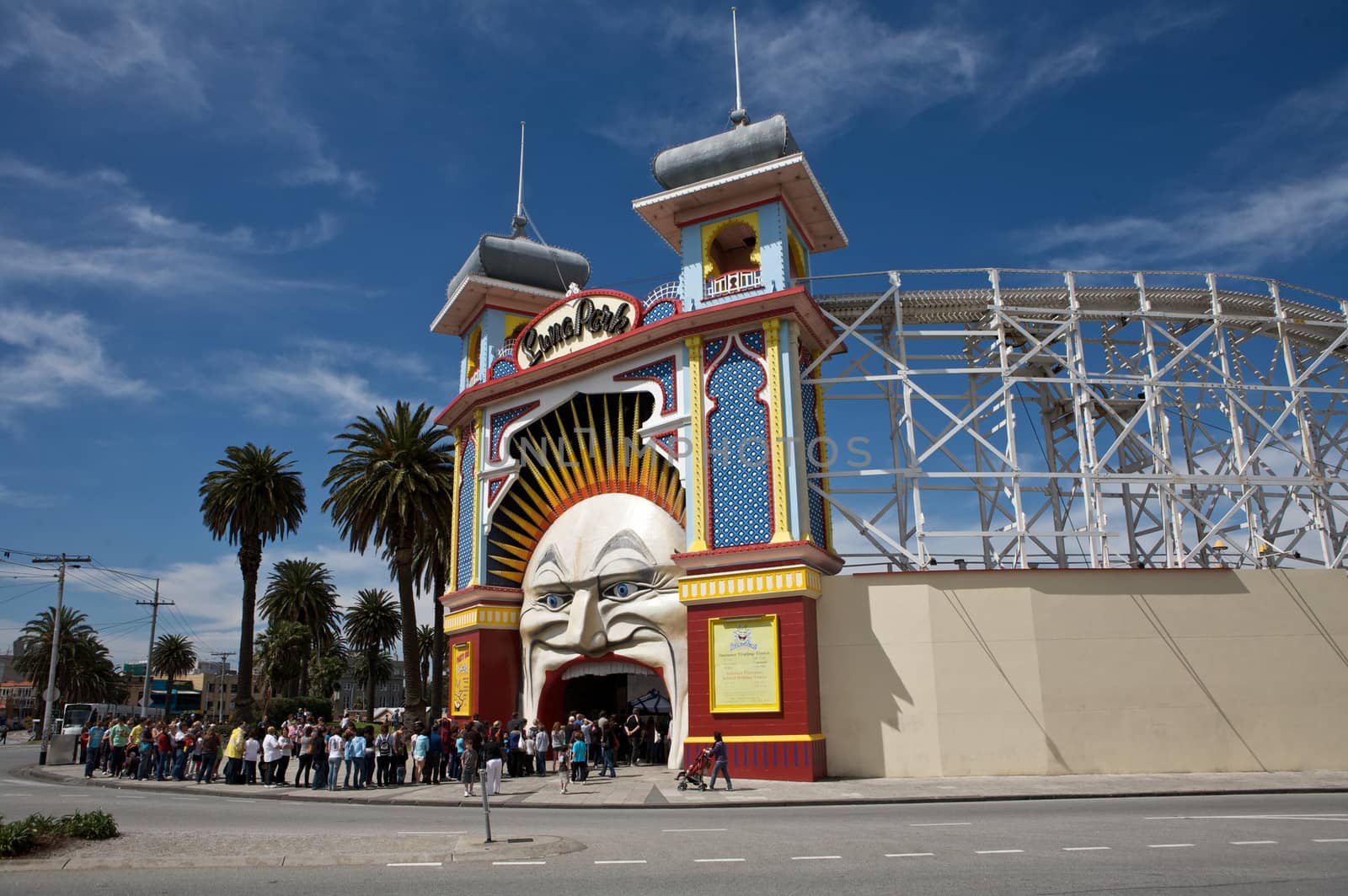 Luna Park in Melbourne and Sydney, Australia.
Lunapark Entertaining Carrousel Rides During the Holidays