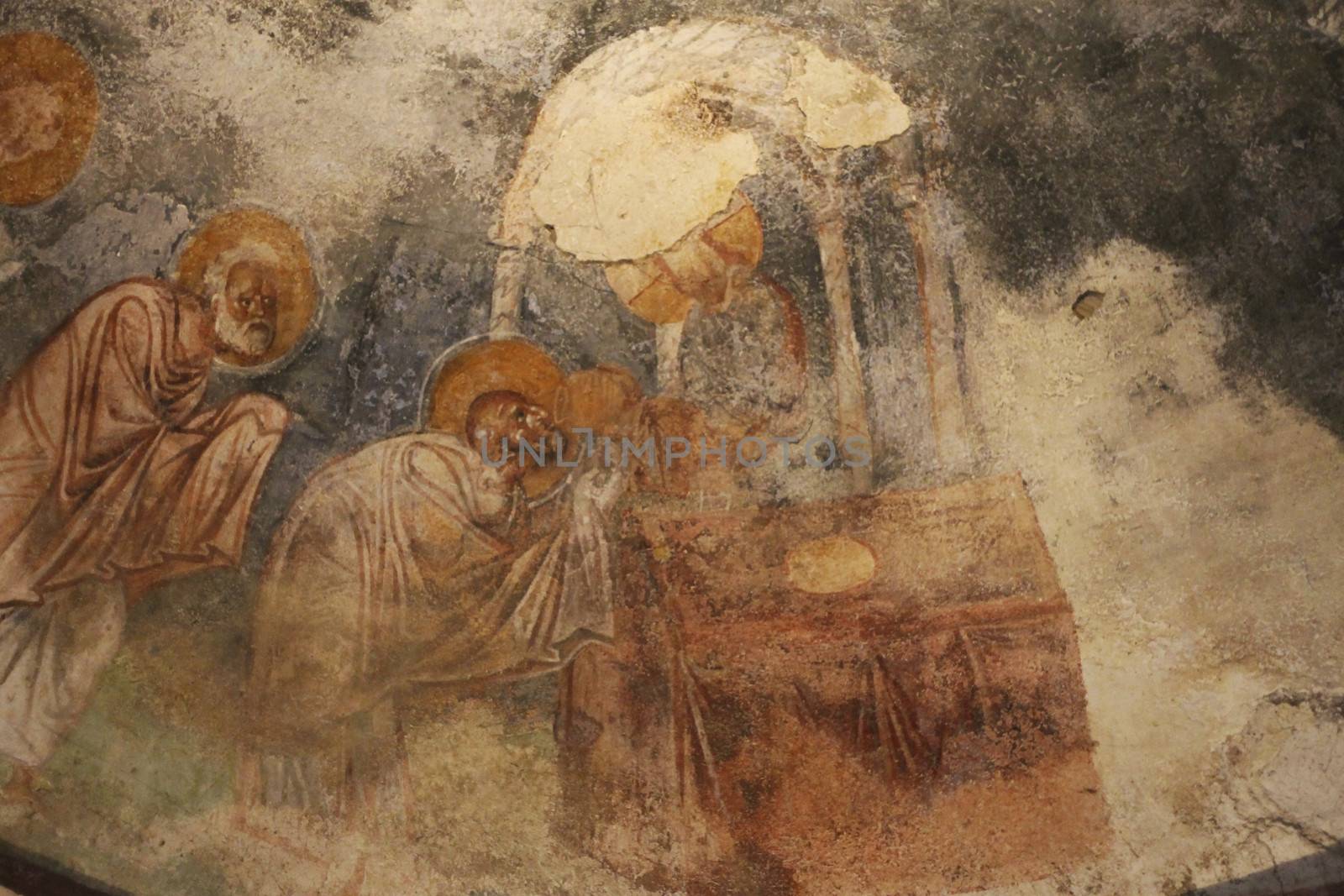 Old fresco on the wall of St.Nicholas church, Demre