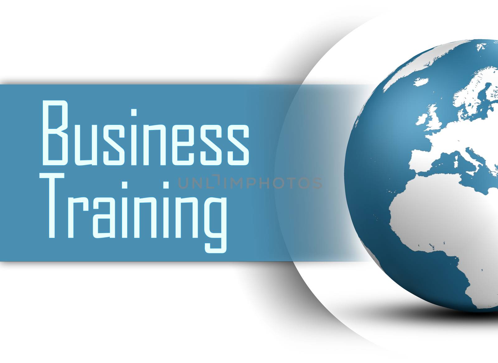 Business Training concept with globe on white background