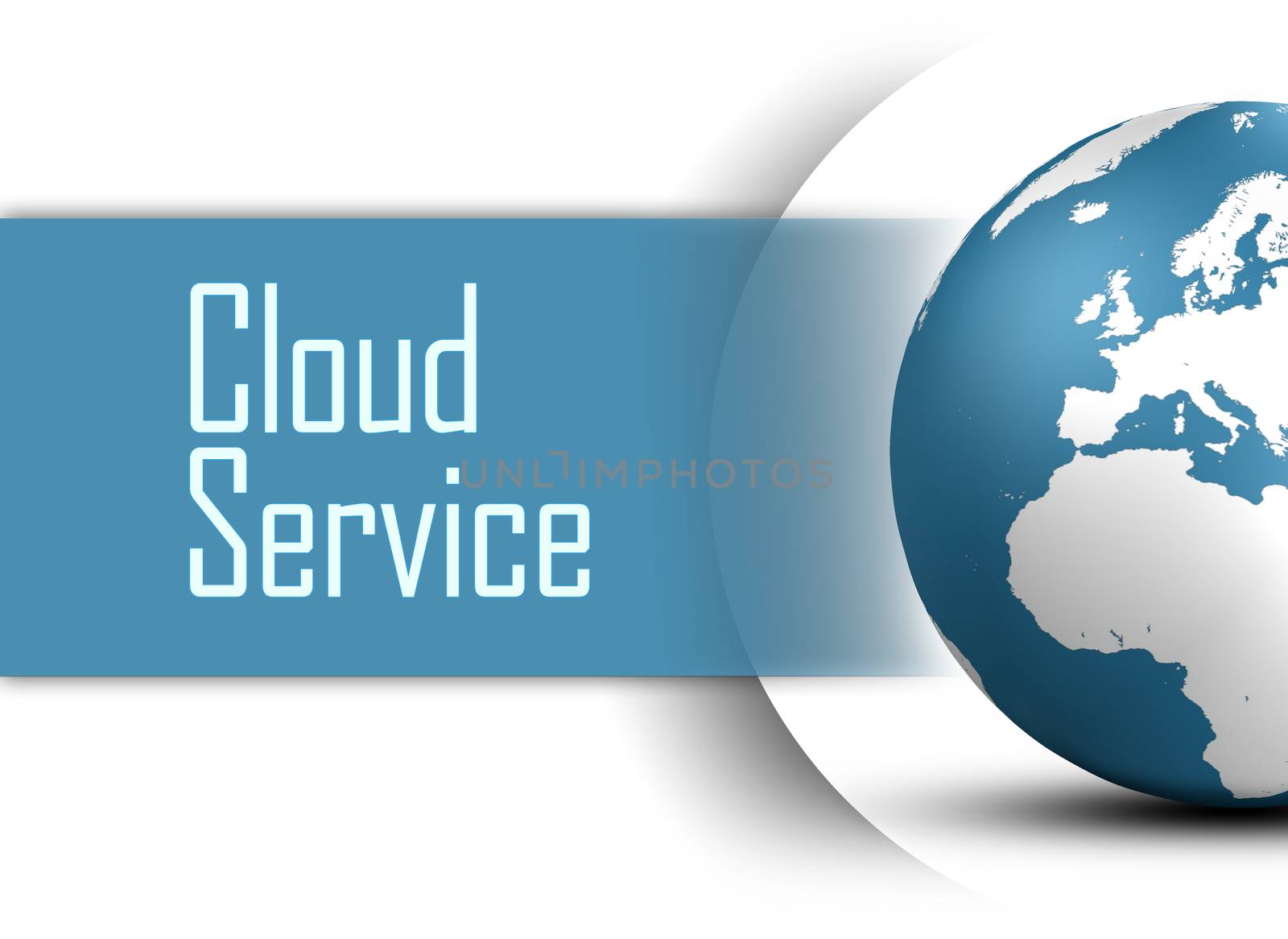 Cloud Service concept with globe on white background