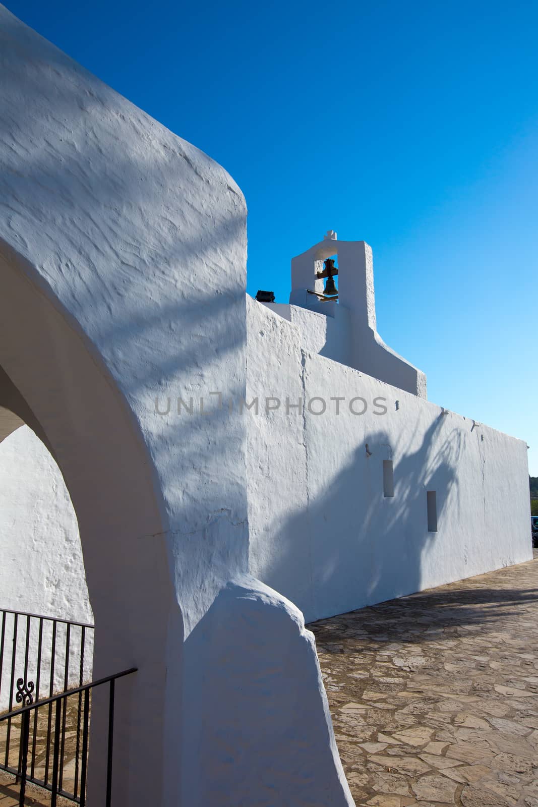 Ibiza Sant Carles de Peralta white church in Balearic by lunamarina