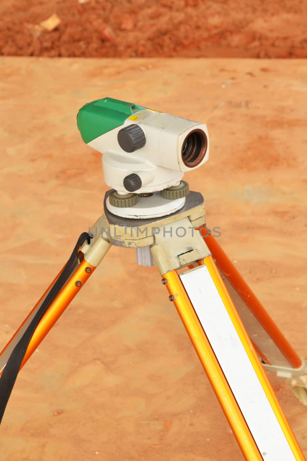 Level-measuring instrument in construction.