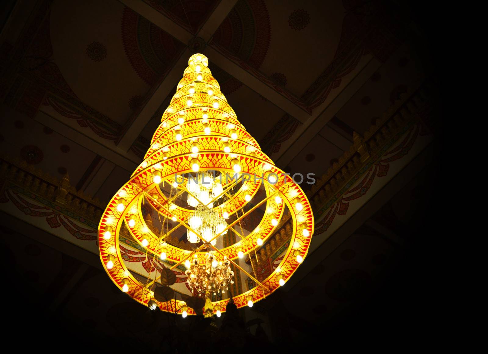 Ceiling light in the temple.
