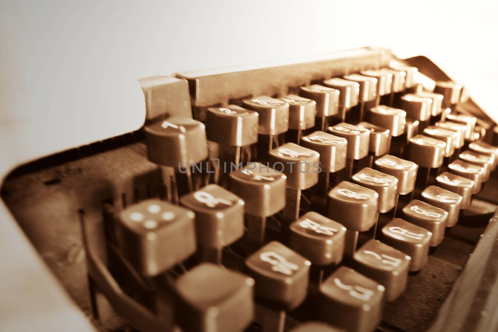 Old typewriter being used heavily.