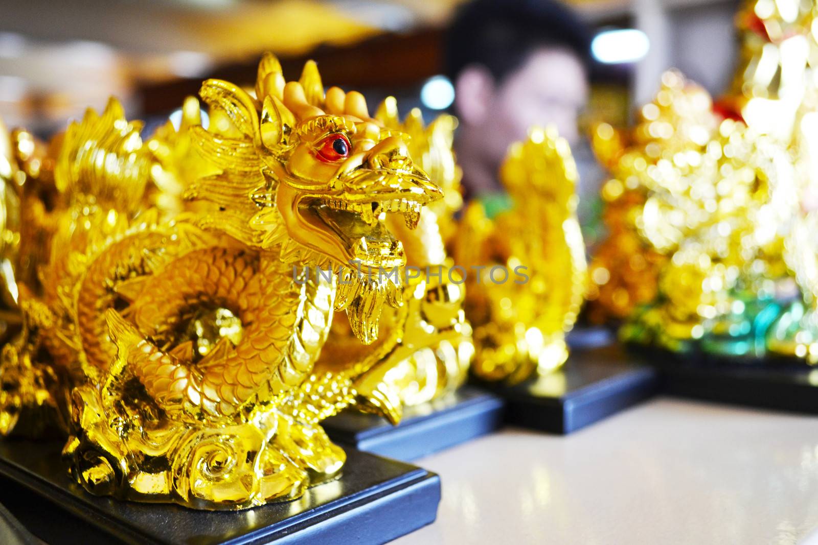 Golden dragon statue.
