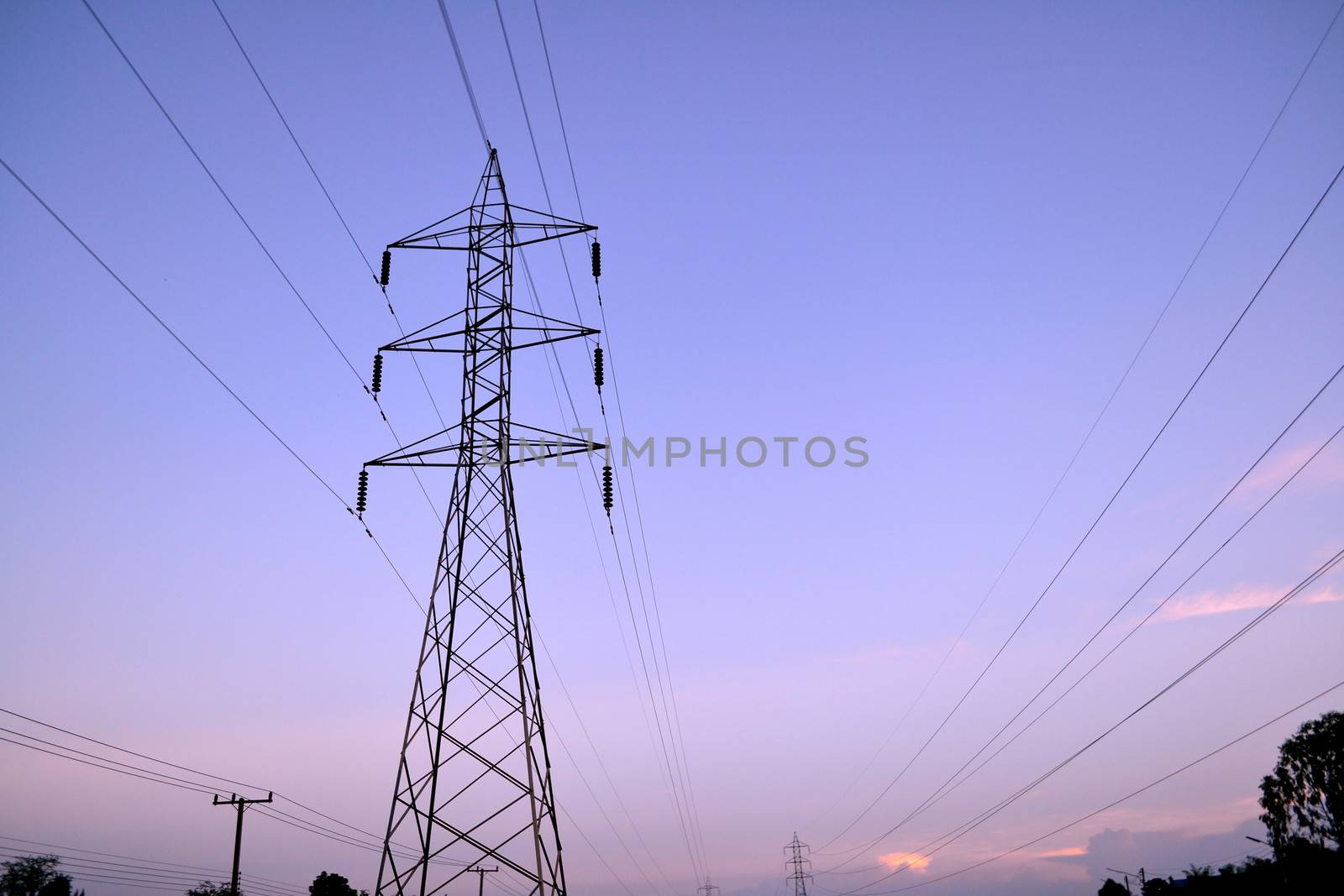 Electricity post and telephone poles for signaling in thailand