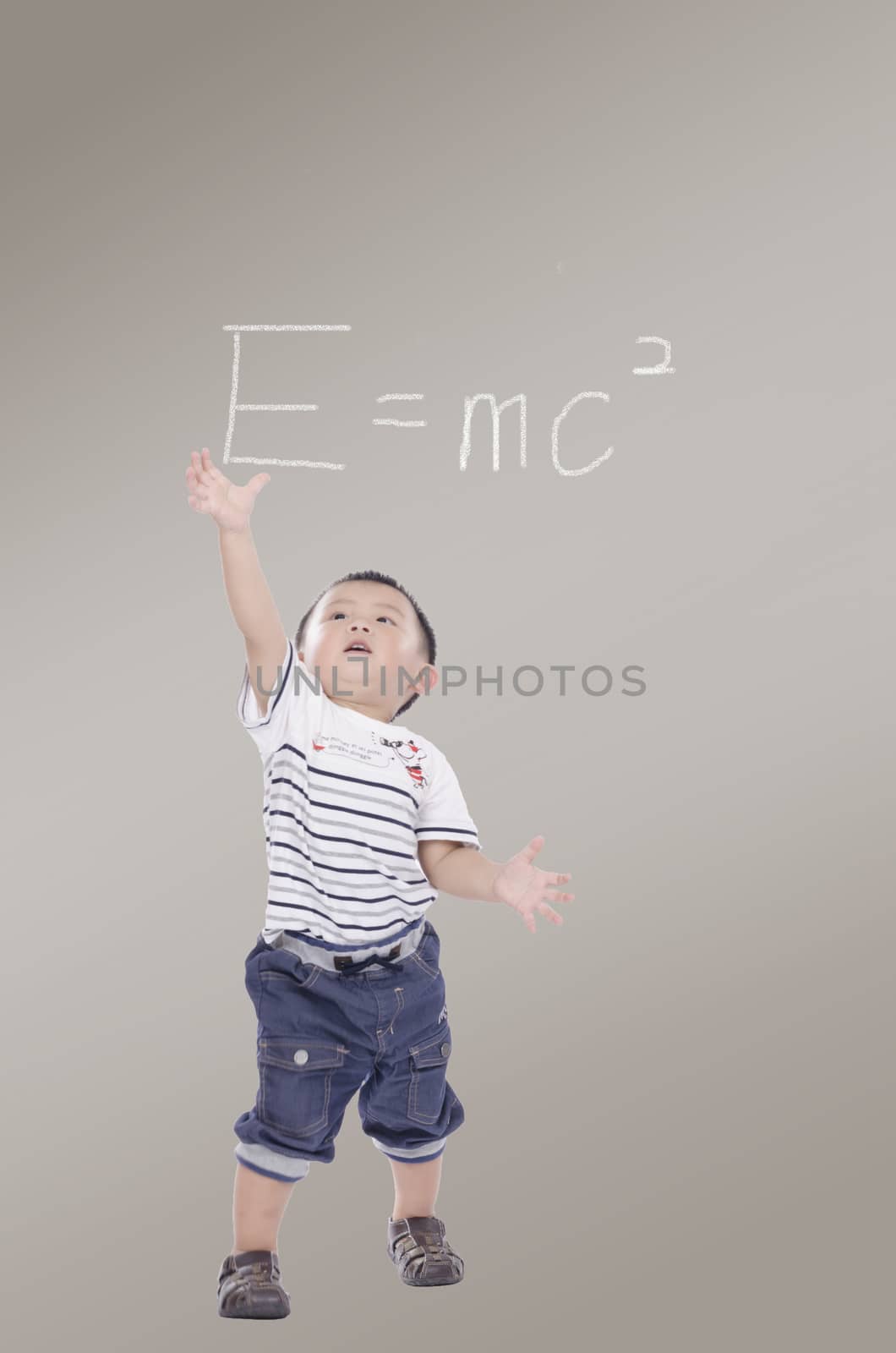 Cute boy grab the relativity